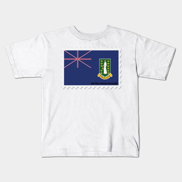 British Virgin Islands Stamp Flag - Postage Stamps Kids T-Shirt by Art master